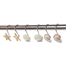 12Pcs of Mediterranean Seashell Starfish Shower Curtain Rings Hook Hanger