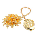 Fashionable Rhinestone Charms Flower Curtain Hook Tie Back Holdback Panel Broach Buckle for Home Hotel Bedroom Curtains Gold