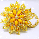 Fashionable Rhinestone Charms Flower Curtain Hook Tie Back Holdback Panel Broach Buckle for Home Hotel Bedroom Curtains Gold