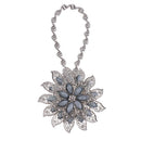 Fashionable Rhinestone Charms Flower Curtain Hook Tie Back Holdback Panel Broach Buckle for Home Hotel Bedroom Curtains Silver