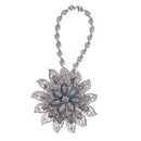 Fashionable Rhinestone Charms Flower Curtain Hook Tie Back Holdback Panel Broach Buckle for Home Hotel Bedroom Curtains Silver