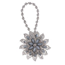 Fashionable Rhinestone Charms Flower Curtain Hook Tie Back Holdback Panel Broach Buckle for Home Hotel Bedroom Curtains Silver