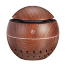 USB Mini Wood Grain Air Humidifier Aroma Essential Oil Diffuser 7 Colors LED Lights