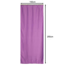 Home Patio Balcony Bedroom Decor Pleat Blackout Curtain Window Blinds Shade Drape With Hooks 100x250cm-Purple