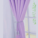 Home Bedroom Window Door Decor 2-in-1 Sheer Curtain Window Blinds Drape With Grommets Top 150x250cm-Purple