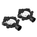 Novel Design 28mm Iron Curtain Rod Pole Ends Black PACK OF 2PCS 143x106mm