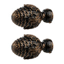 2Pcs Aluminium Alloy Drapery Curtain Rail Rod Decorative Head Cap Finial Fits Dia. 34mm Rods for Home Window Decor