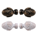 2Pcs Aluminium Alloy Drapery Curtain Rail Rod Decorative Head Cap Finial Fits Dia. 34mm Rods for Home Window Decor