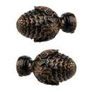 2Pcs Aluminium Alloy Drapery Curtain Rail Rod Decorative Head Cap Finial Fits Dia. 34mm Rods for Home Window Decor