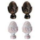 2Pcs Aluminium Alloy Drapery Curtain Rail Rod Decorative Head Cap Finial Fits Dia. 34mm Rods for Home Window Decor