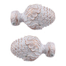2Pcs Aluminium Alloy 34mm Inner Dia. Window Drapery Curtain Rod End Drapery Pole Rail Decorative Head