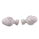 2Pcs Aluminium Alloy 34mm Inner Dia. Window Drapery Curtain Rod End Drapery Pole Rail Decorative Head