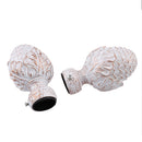 2Pcs Aluminium Alloy 34mm Inner Dia. Window Drapery Curtain Rod End Drapery Pole Rail Decorative Head