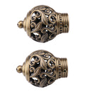 2Pcs Steel Alloy Drapery Curtain Rail Rod Decorative Head Cap Finial Fits Dia. 29mm Rods for Home Window Decor