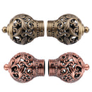 2Pcs Steel Alloy Drapery Curtain Rail Rod Decorative Head Cap Finial Fits Dia. 29mm Rods for Home Window Decor