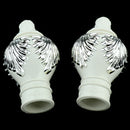 2Pcs Drapery Curtain Rail Rod Decorative Plastic Head Cap Finials Fits Dia. 28mm Rods for Home Window Decor