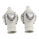 2Pcs Drapery Curtain Rail Rod Decorative Plastic Head Cap Finials Fits Dia. 28mm Rods for Home Window Decor
