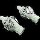 2Pcs Drapery Curtain Rail Rod Decorative Plastic Head Cap Finials Fits Dia. 28mm Rods for Home Window Decor