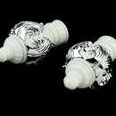 2Pcs Drapery Curtain Rail Rod Decorative Plastic Head Cap Finials Fits Dia. 28mm Rods for Home Window Decor