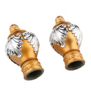 2Pcs Plastic 28mm Inner Dia. Window Drapery Curtain Rod End Drapery Pole Rail Decorative Head