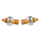 2Pcs Plastic 28mm Inner Dia. Window Drapery Curtain Rod End Drapery Pole Rail Decorative Head