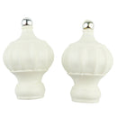 2Pcs Plastic 28mm Inner Dia. Window Drapery Curtain Rod End Drapery Pole Rail Decorative Head