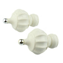2Pcs Plastic 28mm Inner Dia. Window Drapery Curtain Rod End Drapery Pole Rail Decorative Head