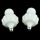 2Pcs Plastic 28mm Inner Dia. Window Drapery Curtain Rod End Drapery Pole Rail Decorative Head