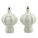 2Pcs Plastic 28mm Inner Dia. Window Drapery Curtain Rod End Drapery Pole Rail Decorative Head