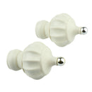 2Pcs Plastic 28mm Inner Dia. Window Drapery Curtain Rod End Drapery Pole Rail Decorative Head