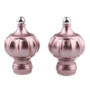 2Pcs Plastic 28mm Inner Dia. Window Drapery Curtain Rod End Drapery Pole Rail Decorative Head