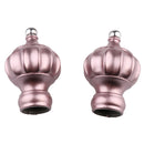 2Pcs Plastic 28mm Inner Dia. Window Drapery Curtain Rod End Drapery Pole Rail Decorative Head