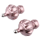 2Pcs Plastic 28mm Inner Dia. Window Drapery Curtain Rod End Drapery Pole Rail Decorative Head