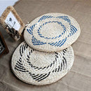 Handcrafted Eco-friendly Straw Woven Dia. 48cm Seat Pouf Yoga Meditation Mat