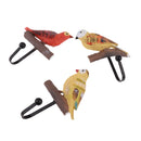Set 3 Pieces Resin Brids Metal Hooks Single Hooks Wall Door Hanger Hooks for Clothes Towel key Hat Bag Coat