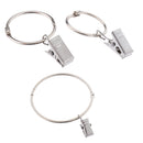 12 Piece Curtain Ring Hook with Clips with Eyelet for Window/Door/Bath 25mm, Drapery Rings Hanger