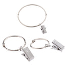 12 Piece Curtain Ring Hook with Clips with Eyelet for Window/Door/Bath 25mm, Drapery Rings Hanger