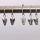 12 Piece Curtain Ring Hook with Clips with Eyelet for Window/Door/Bath 25mm, Drapery Rings Hanger