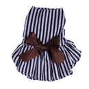 Cotton Breathable Strip Pattern Dog Puppy Cat Dog Bowknot Skirt Costume Clothing Accessory XL