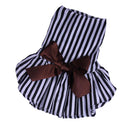 Cotton Breathable Strip Pattern Dog Puppy Cat Dog Bowknot Skirt Costume Clothing Accessory XL