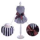 Cotton Breathable Strip Pattern Dog Puppy Cat Dog Bowknot Skirt Costume Clothing Accessory XL