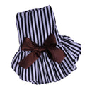 Cotton Breathable Strip Pattern Dog Puppy Cat Dog Bowknot Skirt Costume Clothing Accessory XL