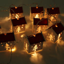 LED String Light Fairy Lights with Wooden Red House?Holiday Wedding Christmas Home Decoration Lamp, 165cm/5.41f