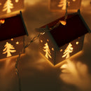 LED String Light Fairy Lights with Wooden Red House?Holiday Wedding Christmas Home Decoration Lamp, 165cm/5.41f