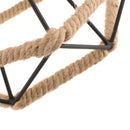 Retro Manila Rope Twined Diamond Lightshade Ceiling Chandelier Decorative Hanging Light for Home Shop Restaurant Decoration