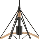 Retro Manila Rope Twined Diamond Lightshade Ceiling Chandelier Decorative Hanging Light for Home Shop Restaurant Decoration