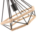 Retro Manila Rope Twined Diamond Lightshade Ceiling Chandelier Decorative Hanging Light for Home Shop Restaurant Decoration