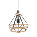 Retro Manila Rope Twined Diamond Lightshade Ceiling Chandelier Decorative Hanging Light for Home Shop Restaurant Decoration