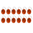 12pcs Metal Basketball Design Shower Curtain Hooks Rustproof Curtain Hooks