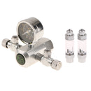 Professional Aluminum CO2 Regulator Meter Carbon Dioxide Pressure Reducer Equipment with Solenoid Adjustable Valve and 2 Bubble Counters